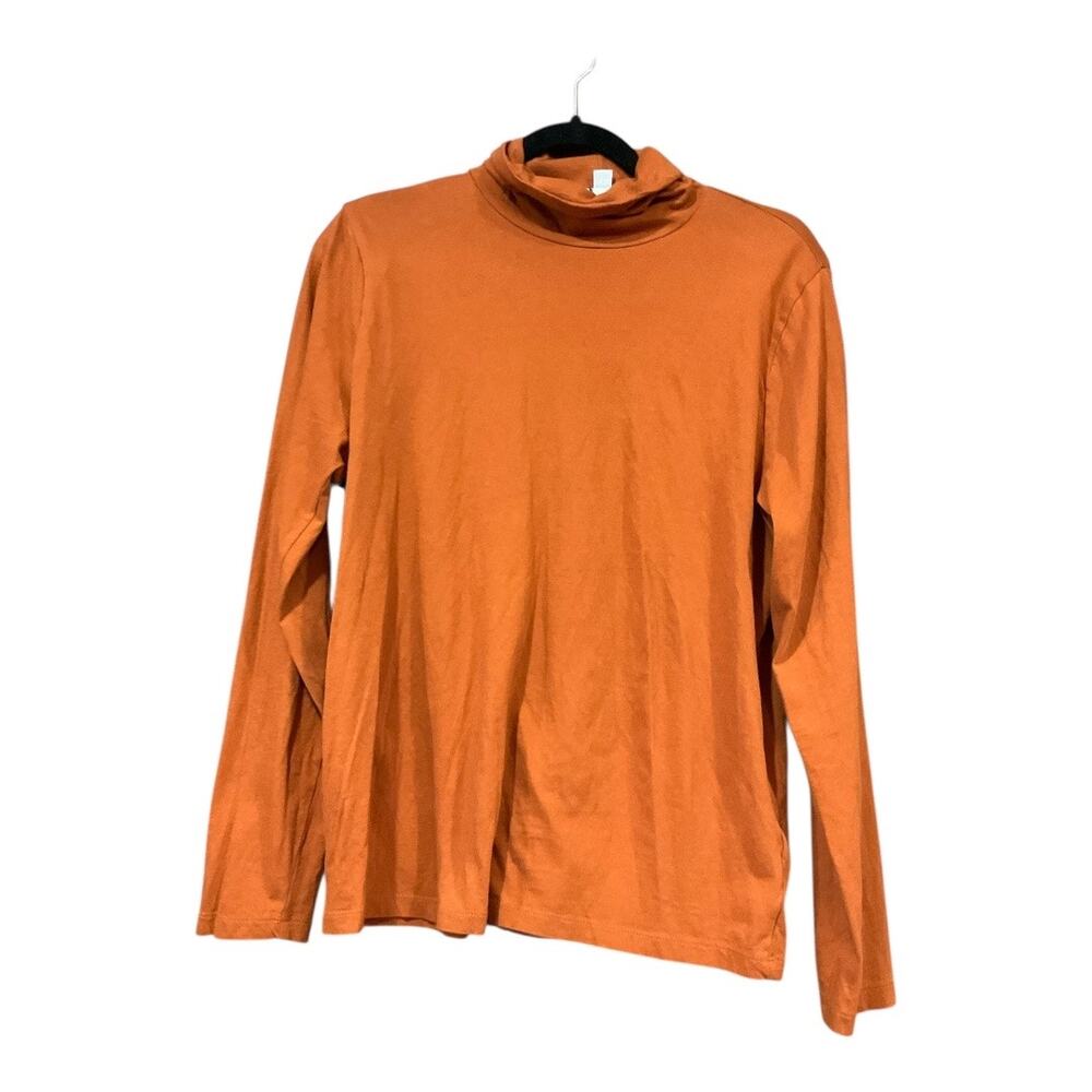 J. Crew Turtleneck Large Orange Women 100% Cotton